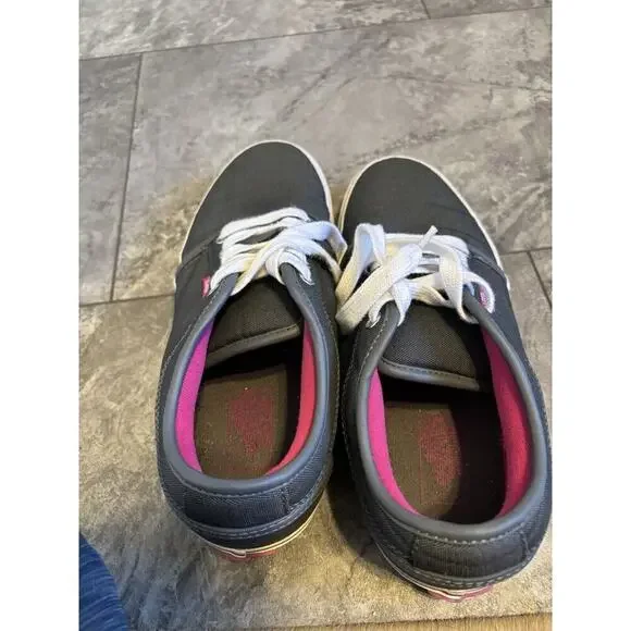 VANS Era Charcoal Gray & Pink Skate Shoes Women’s Size 10 Padded Tongue - Picture 2 of 7